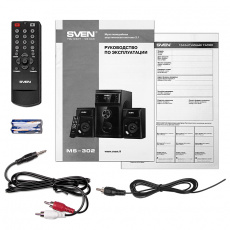 Колонки Sven MS-302 (20W + 2х10W, ПДУ, USB, SD, FM, black)