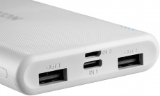 Внешний аккумулятор Canyon CNE-CPB1006W (литий-полимерный, 10000mAh, 2*USB 2.1A (max), вход 2A, white)
