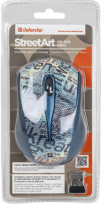 Мышь беспроводная Defender StreetArt MS-305 (optical, 2000dpi, AA, grey)
