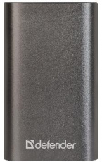 Внешний аккумулятор Defender Lavita 4000 B (литий-ионный, 4000mAh, USB 2.1A, вход 1.5A, металлический, black)