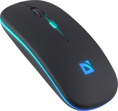 Мышь беспроводная Defender Touch MM-997 (Bluetooth5.2/2.4GHz, optical, 1600dpi, аккумулятор 500mAh, бесшумный клик, подсветка, soft-touch, black)