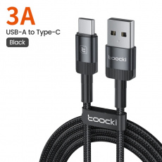 Кабель USB 2.0 Am - Type-C 1.0m (TXCT-TH01, 3A, QC3.0, нейлоновая оплётка, black) Toocki