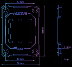 Защитная рамка для сокета (AMD sAM5, black) Alseye