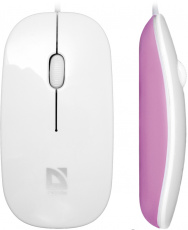 Мышь Defender NetSprinter 440 WP (USB, optical, 800dpi, ультратонкая для ноутбука, white-pink)