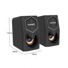 Колонки FUMIKO CONRAD (6W, USB, подсветка, black)