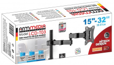 Кронштейн для мониторов настольный Arm Media LCD-T03 (15"-32", VESA 75x75-100x100, до 7кг, наклон: +-10°, поворот: 180°, black)
