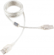 Кабель USB 2.0 Am - Bm 2.0m (CCF-USB2-AMBM-TR-2M, ферритовый фильтр, экранированный, silver) Cablexpert
