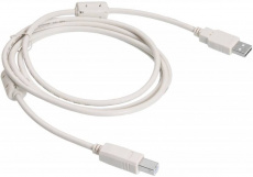 Кабель USB 2.0 Am - Bm 1.8m (USB2.0-AM/BM-1.8M-MG, 2 ферритовых фильтра, экранированный, grey) Buro