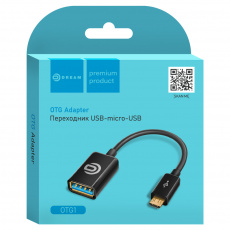Кабель-переходник USB-OTG (OTG1, microUSB (M) / USB (F), 0.16m, black) Dream