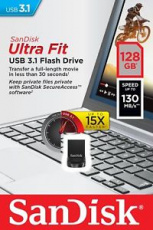 Флеш накопитель USB 3.1 128Gb SanDisk Ultra Fit (SDCZ430-128G-G46, 130Mb/s, black)