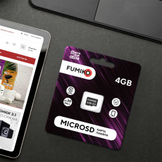 Карта памяти SDmicro Card 4Gb FUMIKO (FMD-08, Class 10, 30MB/s, без адаптера)