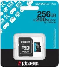 Карта памяти SDXCmicro Card 256Gb Kingston (SDCG4/256GB, Class 10, UHS-I U3, 200/160MB/s, адаптер SD)