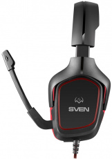 Наушники Sven AP-G333MV (полноразмерные закрытые, с микрофоном, регулятор, 2.2m, игровые, black-red)