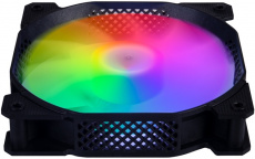 Вентилятор 1STPLAYER F1-Plus (140x140x25mm, Sleeve, 1100rpm, 23dBa, 3pin, rainbow LED, black-white) OEM