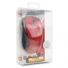 Мышь беспроводная Gembird MUSW-320 (optical, 1000dpi, AA, black-red)