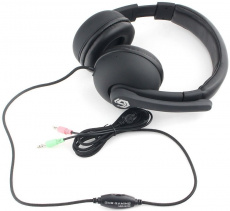 Наушники Gembird MHS-G220 (накладные закрытые, c микрофоном, игровые, регулятор, soft-touch, 2m, black)
