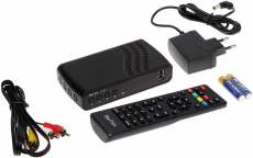 Тюнер для цифрового ТВ внешний / Медиа-проигрыватель BarTon TH-563 (1080p, DVB-T/T2, HDMI, JPEG, MKV, USB, Time Shift, black)