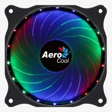 Вентилятор AeroCool Cosmo 12 (120x120x25mm, Sleeve, 1000rpm, 24dBa, 4pin, RGB fixed LED, black-white) RTL