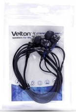 Наушники Velton VLT-EB101Bl (затычки, без микрофона, 1.2m, black)