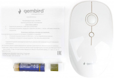 Мышь беспроводная Gembird MUSW-385 (optical, 1600dpi, AA, white)