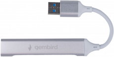 USB 3.0 HUB Gembird UHB-C206 (4 порта, 3x USB2.0, USB3.0, 0.9A, 0.1m, silver)