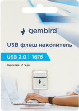 Флеш накопитель USB 2.0 16Gb Gembird (GFL-2.0-16mini, white)
