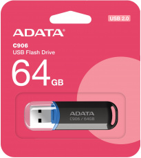 Флеш накопитель USB 2.0 64Gb ADATA C906 (AC906-64G-RBK, black)