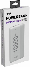 Внешний аккумулятор Hiper MX PRO 10000 (литий-полимерный, 10000mAh, Type-C 5-12V 20W + USB 5-12V 18W, вход Type-C 5-12V 18W + Micro USB 5-12V 18W, QC, BC, PD, white)