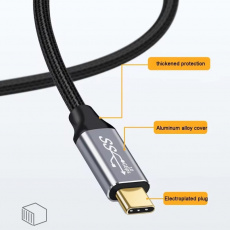 Кабель удинительный USB 3.2 Type-C (m) - Type-C (f) 0.5m (100W, grey)