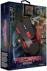 Мышь QUMO Predator M80 (USB, optical, 3200dpi, игровая, 4 цвета подсветки, 1.65m, soft-touch, black)