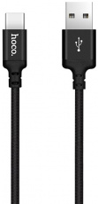Кабель USB 2.0 Am - Type-C 2.0m (X14 Times Speed, 3A, нейлоновая оплётка, black) hoco