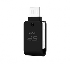 Флеш накопитель USB 2.0 16Gb Silicon Power Mobile X21 (SP016GBUF2X21V1K, OTG, black)