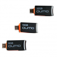 Флеш накопитель USB 2.0 16Gb QUMO Hybrid (QM16GUD-Hyb, OTG, black-orange)