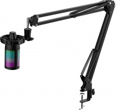 Микрофон игровой Defender Impulse GMC 650 (USB, на стойке, конденсаторный, с выключателем, выход на наушники, RGB подсветка, 1.7m, black)