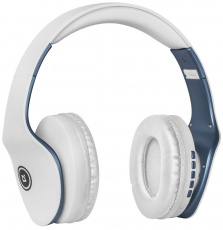 Гарнитура Defender FreeMotion B525 (полноразмерная закрытая, беспроводная, Bluetooth 5.0, с микрофоном, до 8 часов работы от батареи, MicroSD, FM, складная, white-blue)