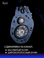 Наушники Smartbuy Rush Ambition SBHG-6100 (полноразмерные закрытые, с микрофоном, регулятор, игровые, RGB подсветка, 2.1m, black)