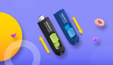 Флеш накопитель USB 3.2 128Gb ADATA UC300 (ACHO-UC300-128G-RBK/GN, OTG Type-C, 100MB/s, black-green)