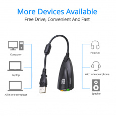 Звуковая карта 5HV2 (2.0 (виртуальные 7.1), USB, ферритовый фильтр, black) OEM