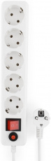 Сетевой фильтр Гарнизон (ECL-5-W-1.4, 5 розеток, 1.4 метра, 10A, white) OEM
