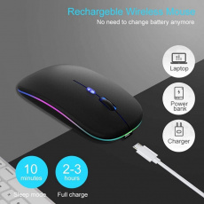 Мышь беспроводная iO Easychill BLED (Bluetooth5.2/2.4GHz, optical, 1600dpi, аккумулятор, тихий клик, подсветка, soft-touch, black)