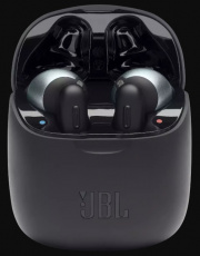 Гарнитура JBL TUNE 220TWS (затычки, беспроводная, Bluetooth 5.0, с микрофоном, до 3 часов работы от батареи + 16 часов с базой, black)