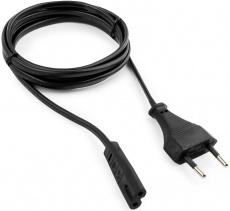 Кабель питания для аудио- и видеотехники (PC-184/2-1.8М, 1.8m, 2.5A, 0.5mm2, black) Cablexpert