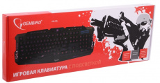 Клавиатура Gembird KB-G11L (USB, игровая, регулируемая подсветка символов, black)