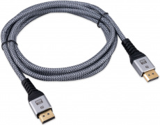 Кабель DisplayPort (m) - DisplayPort (m) 2.0m (CCP-DP16K-2M, медь, 16K, v2.1, с позолоченными контактами, тройное экранирование, нейлоновая оплётка, grey) Cablexpert