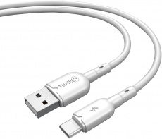 Кабель USB 2.0 Am - Type-C 1.0m (FCA04-03, 3A, быстрая зарядка, white) FUMIKO