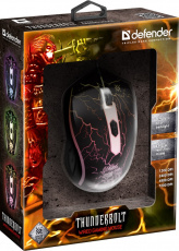 Мышь Defender Thunderbolt GM-925 ((USB, optical, 7200dpi, подсветка, игровая, редактор макросов, 1.5m, black)