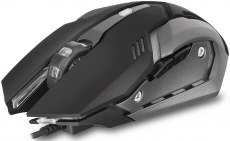 Мышь Sven RX-G740 (USB, optical, 2400dpi, бесшумный клик, игровая, динамическая подсветка, soft-touch, 1.8m, black)