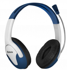 Наушники Defender Bravo 116 (полноразмерные закрытые, с микрофоном, регулятор, 1.8m, white-blue)