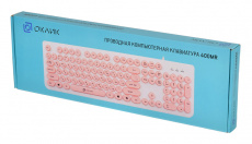 Клавиатура Oklick 400MR (USB, white-pink)