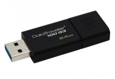 Флеш накопитель USB 3.1 64Gb Kingston DT100 G3 (DT100G3/64GB, black)